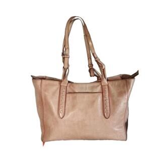 Rare Frye Tote Tan  Distressed Leather Carryall Shoulder Bag